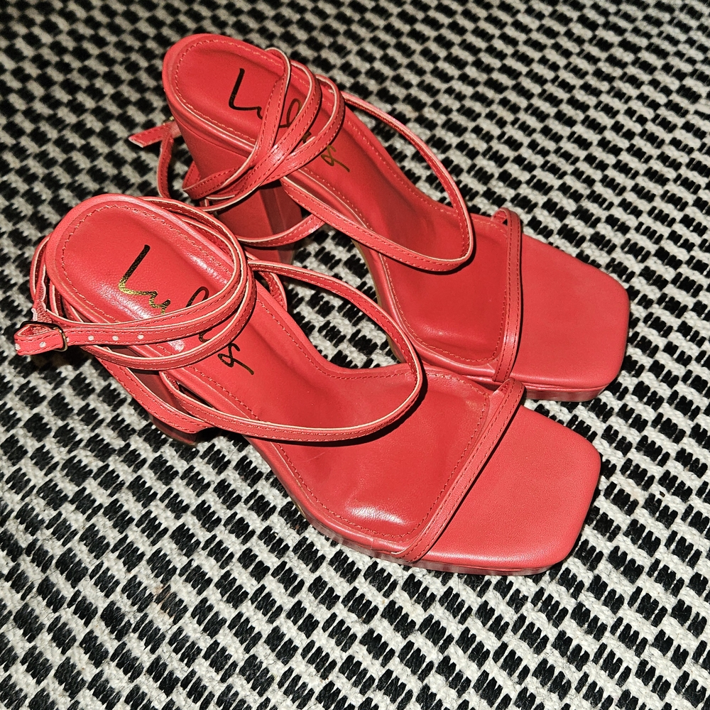 Lulu's Vibrant Red Strappy Heels